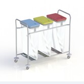 Nerezový sběrný vozík třípytlový